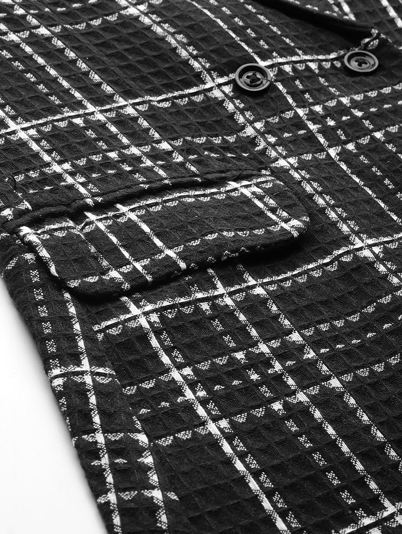 women checkered long sleeve double breasted blazer - 21529711 - Standard Image - 4