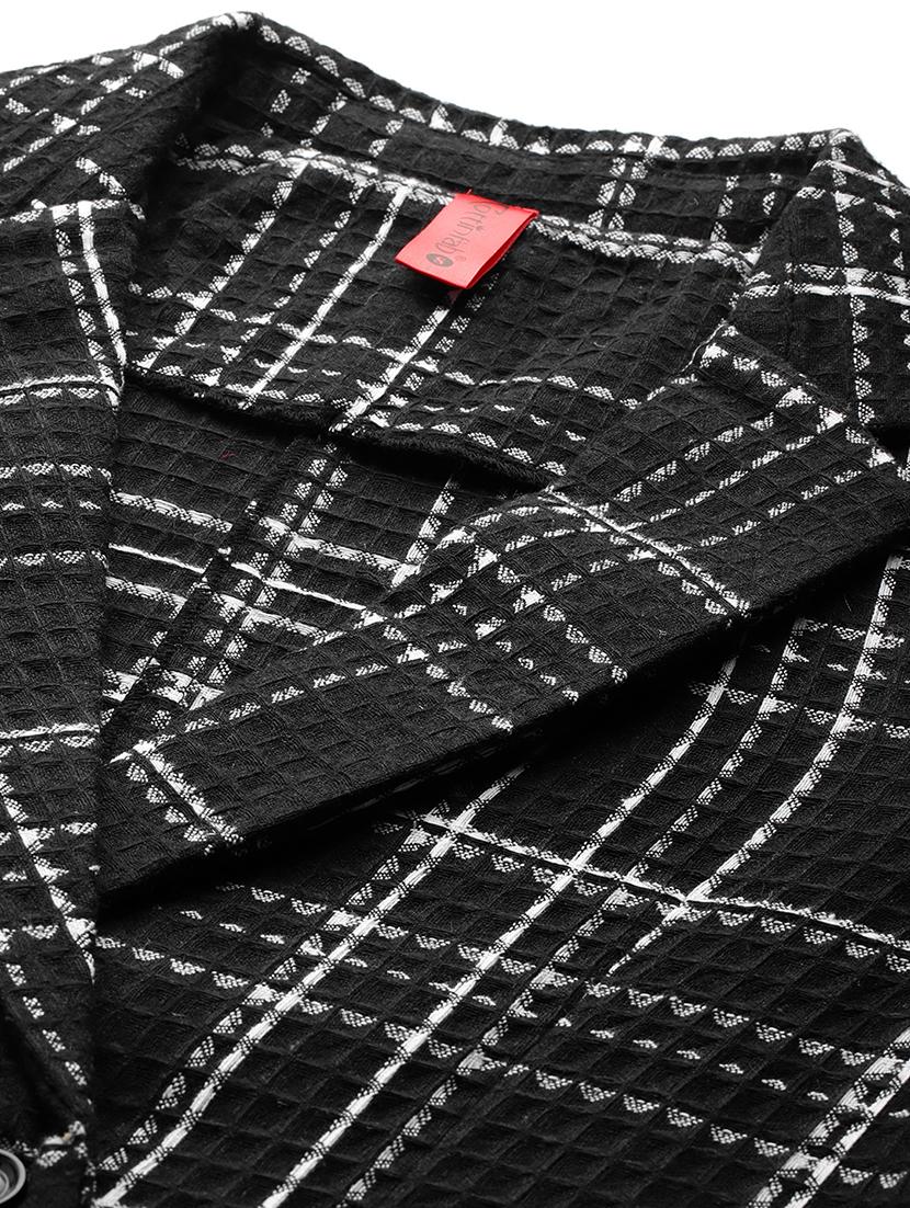 women checkered long sleeve double breasted blazer - 21529711 - Standard Image - 6