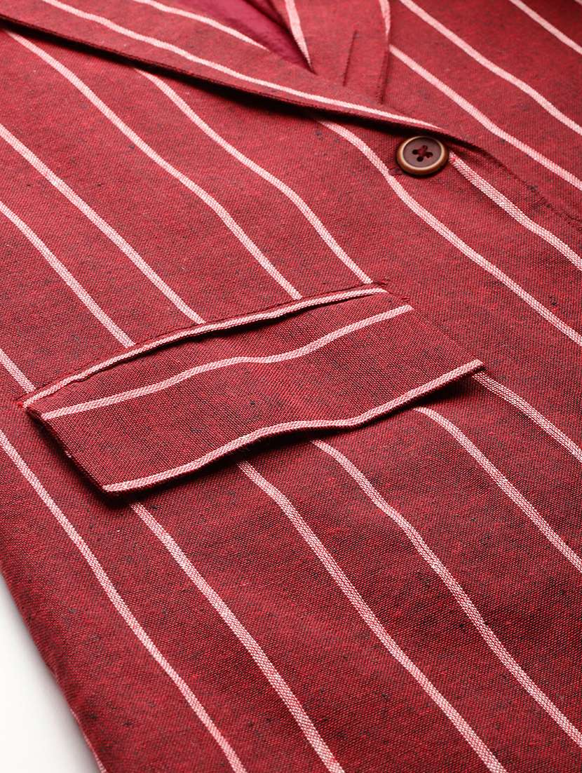 women striped long sleeve single breasted blazer - 21529716 -  Standard Image - 4