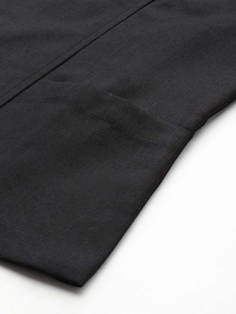women solid long sleeve lapel collar formal blazer - 21529724 - Standard Image - 4