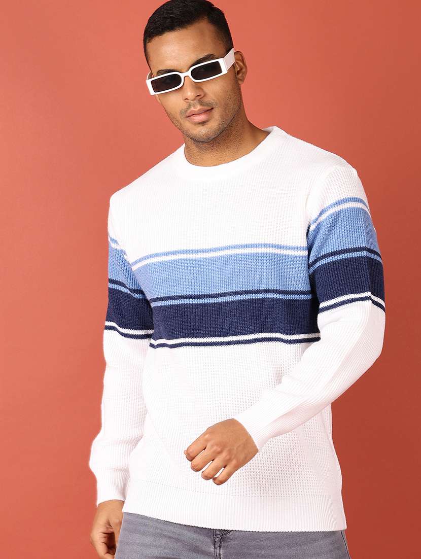 men long sleeves color block pullover - 21529800 -  Standard Image - 1