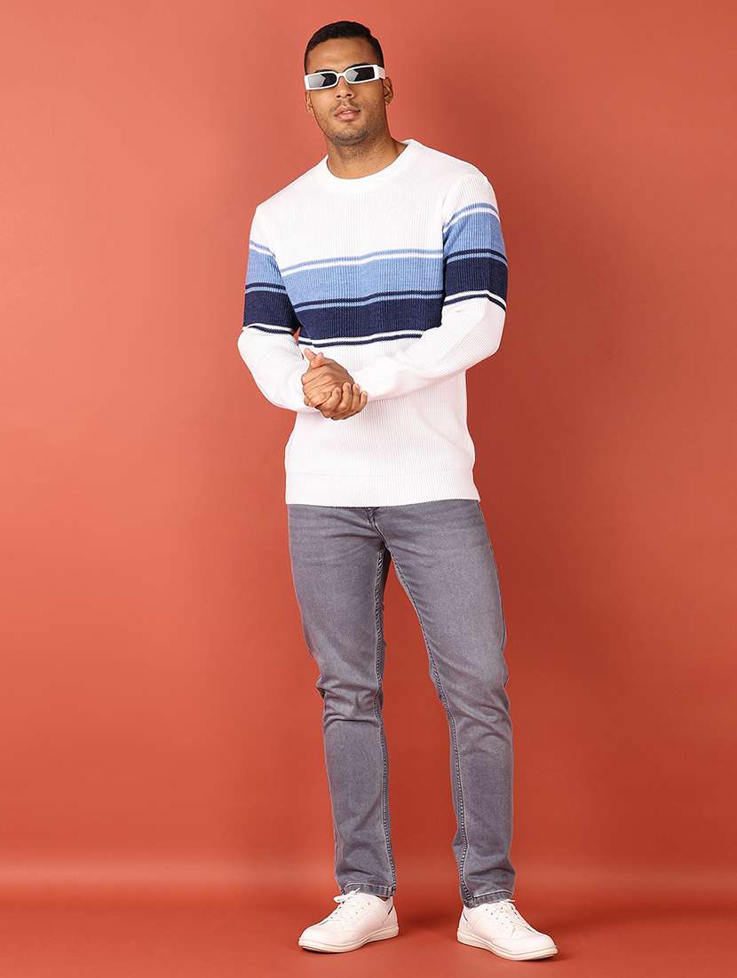men long sleeves color block pullover - 21529800 -  Standard Image - 4