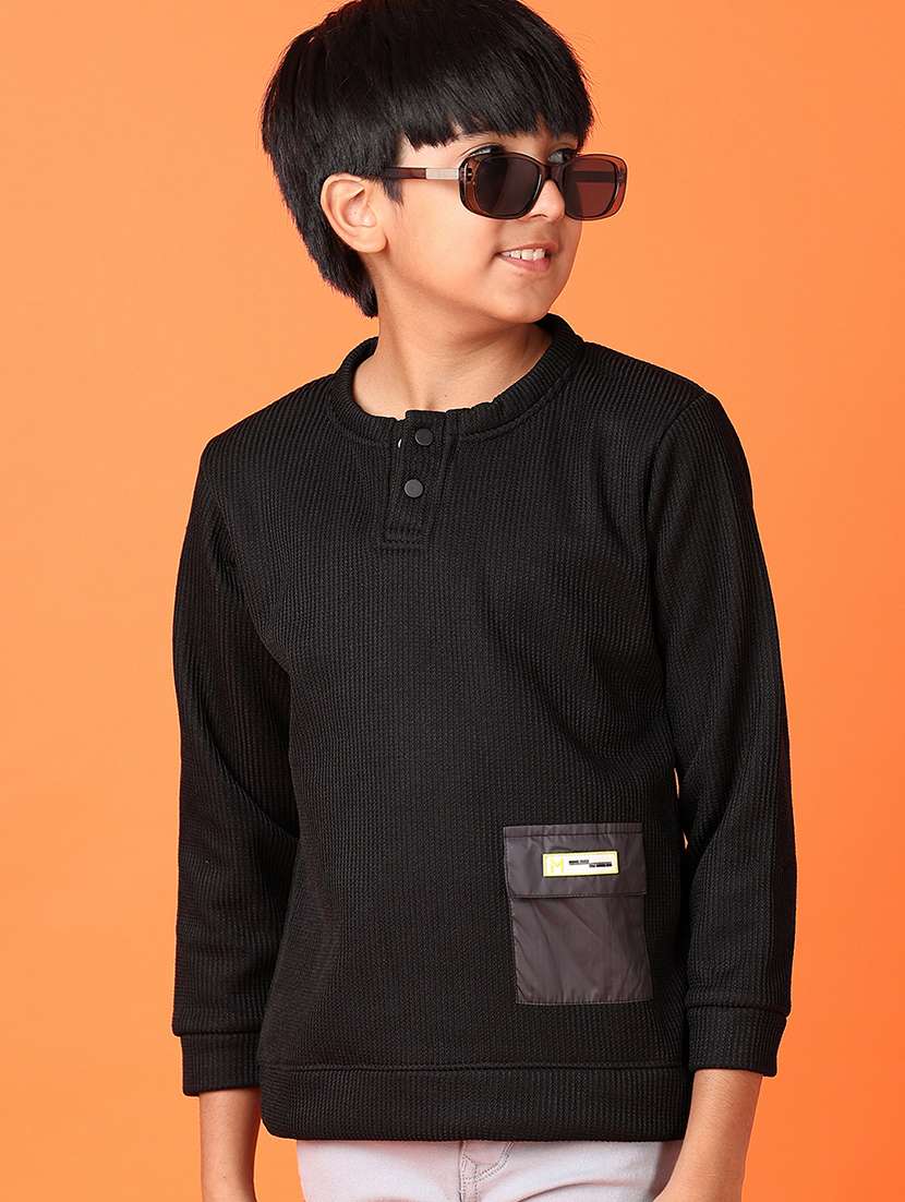 boys solid long sleeve sweatshirt