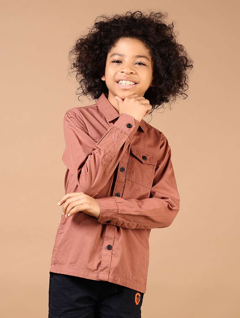 boys solid long sleeve shirt - 21529807 - Zoom Image - 0