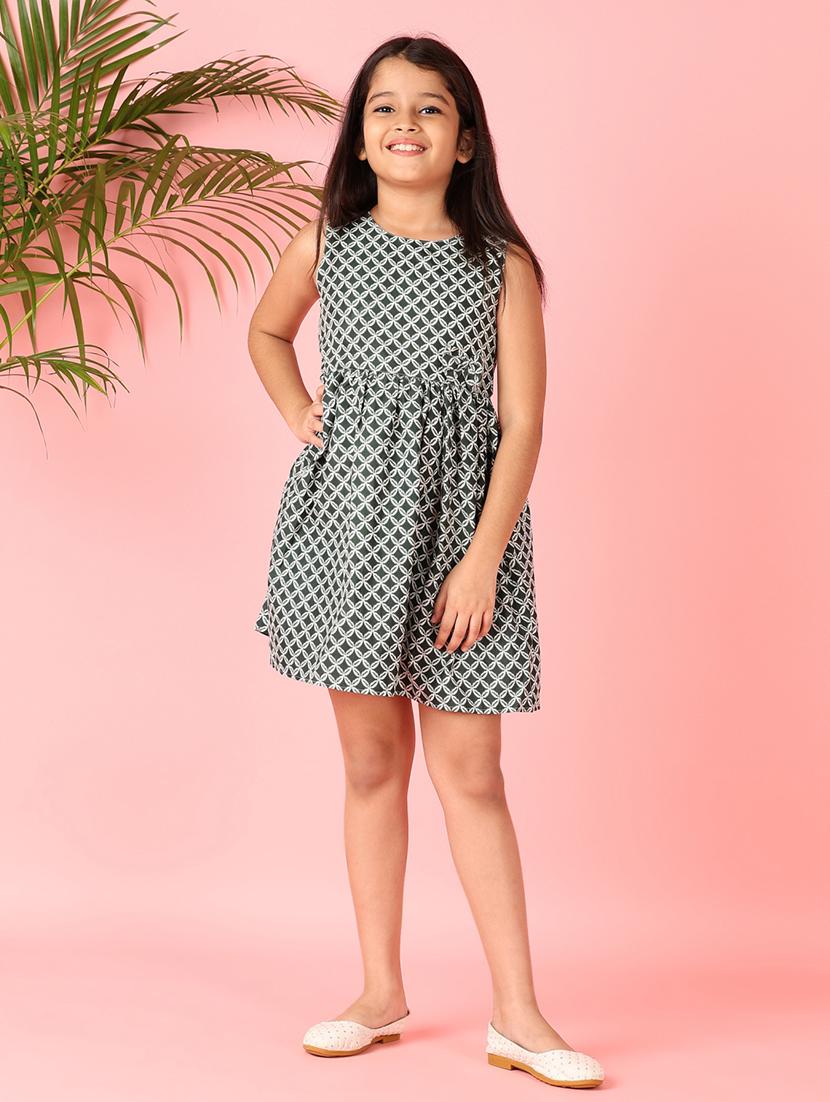 girls printed sleeveless cotton frock - 21529813 - Standard Image - 1