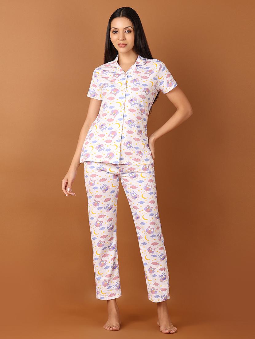 women printed nightwear pyjama set - 21529835 - Standard Image - 1