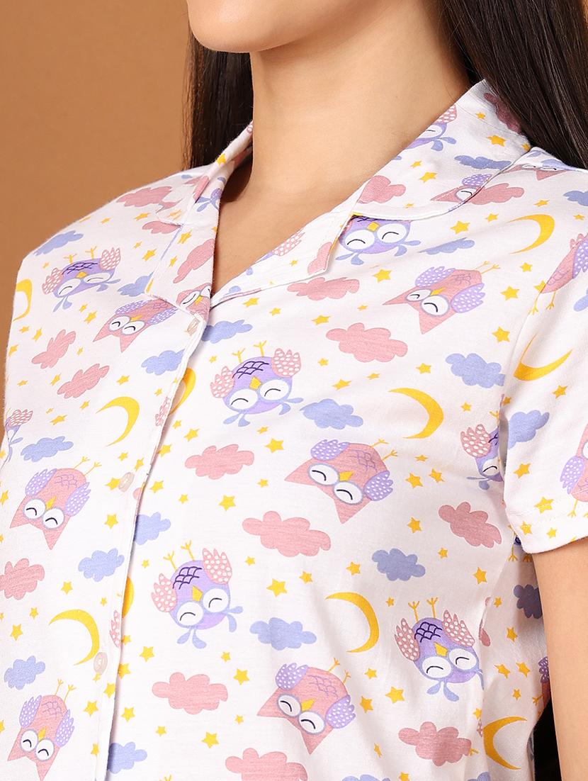 women printed nightwear pyjama set - 21529835 - Standard Image - 4