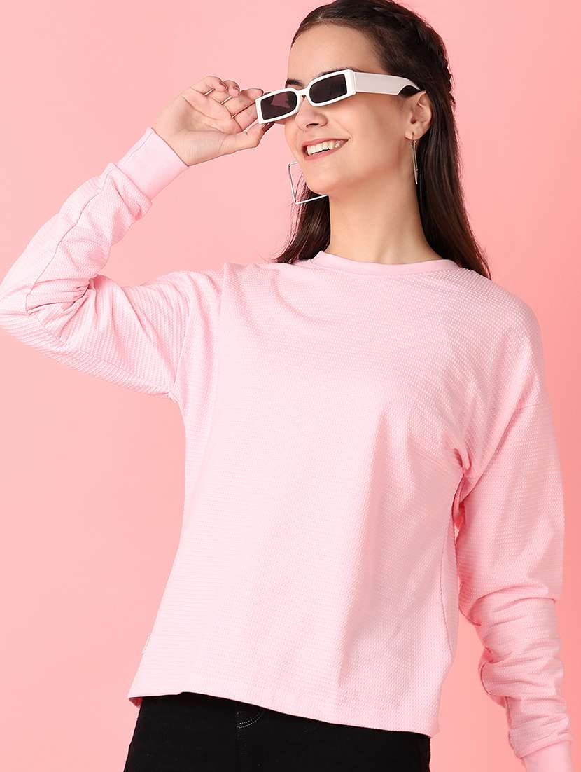 women solid long sleeves t-shirt - 21529841 -  Standard Image - 1