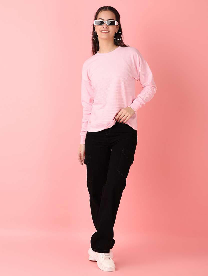 women solid long sleeves t-shirt - 21529841 -  Standard Image - 4
