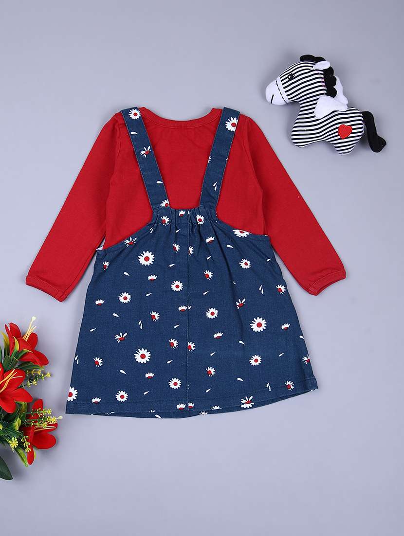 girls floral casual wear dungaree set - 21529854 -  Standard Image - 1