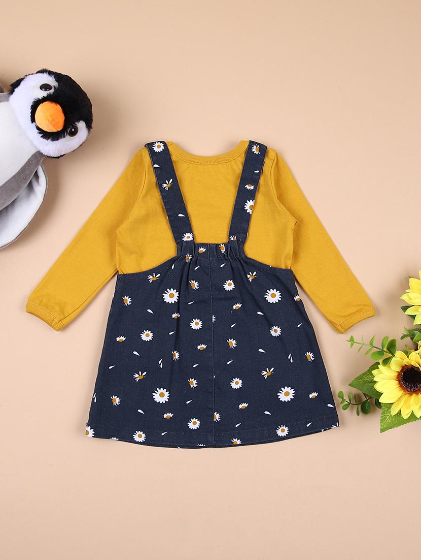 girls printed dungarees twin set - 21529855 - Standard Image - 1