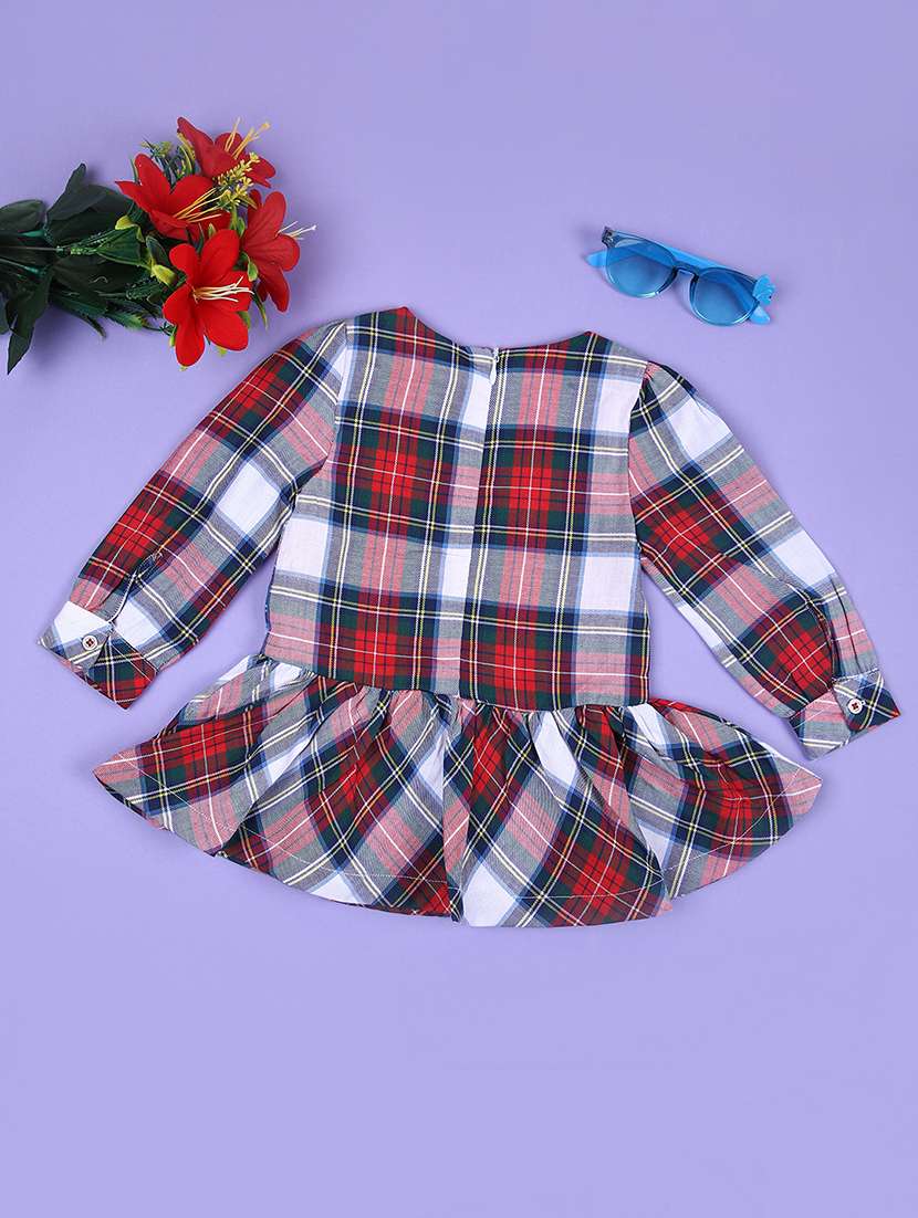 girls checkered cotton frock - 21529859 -  Standard Image - 1