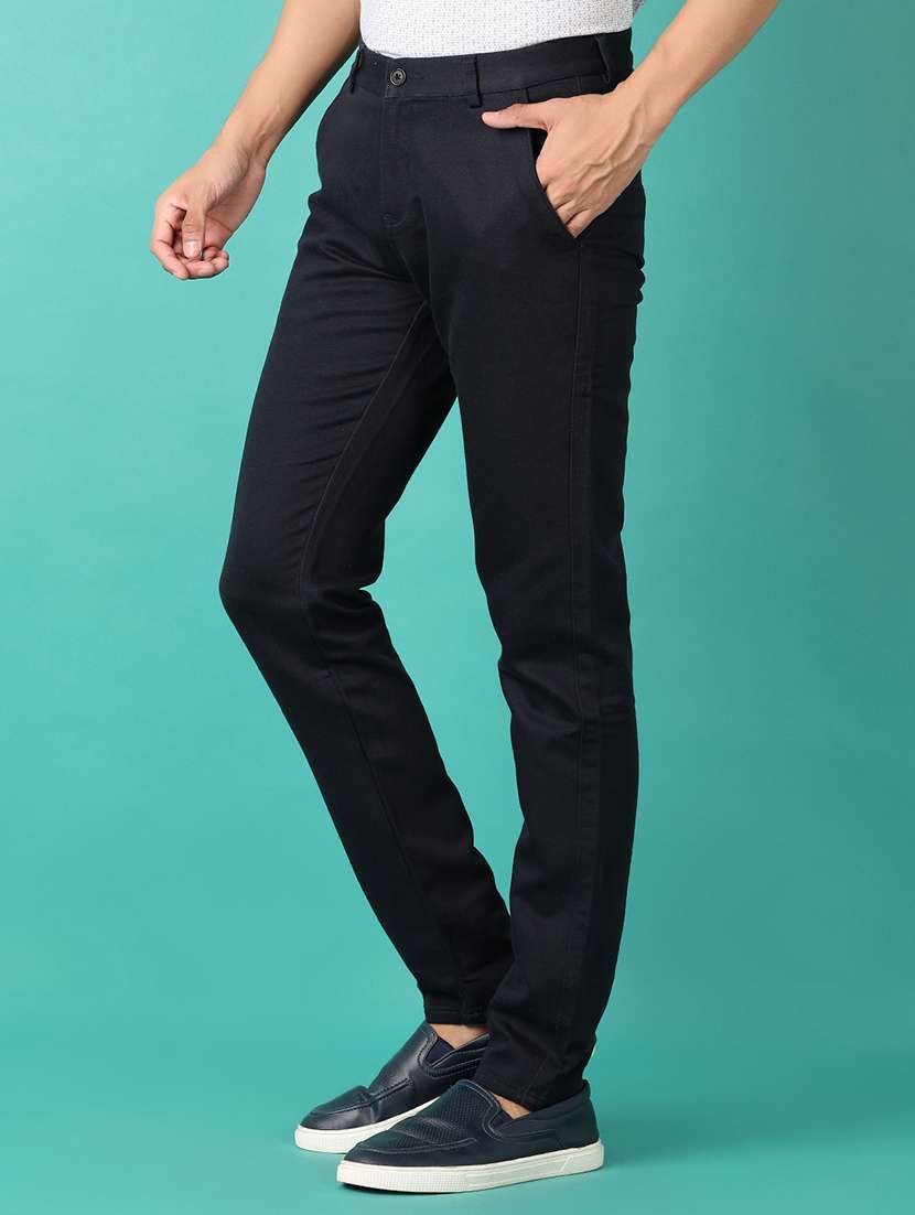 men solid slim fit chinos casual trouser - 21529863 -  Standard Image - 1
