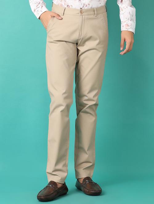 men solid slim fit chinos casual trouser - 21529864 -  Standard Image - 0