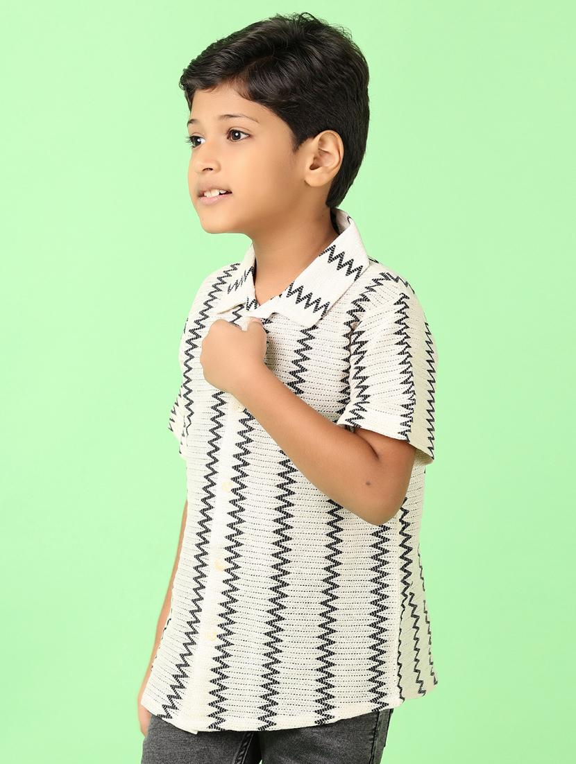 boys self design short sleeve casual shirt - 21529867 - Standard Image - 1