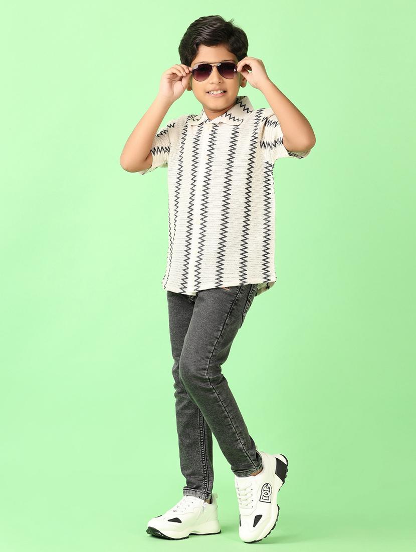 boys self design short sleeve casual shirt - 21529867 - Standard Image - 4