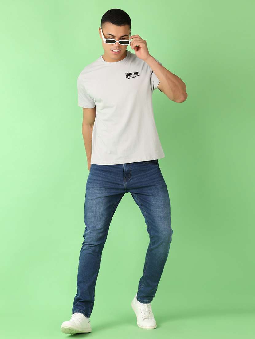 men plain mid rise denim jean - 21529880 -  Standard Image - 4