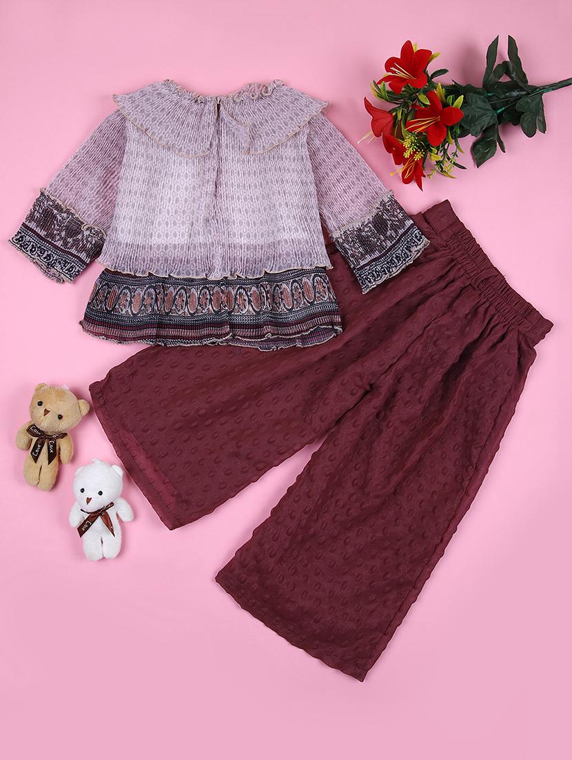 girls lavender printed full length sets - 21529882 - Standard Image - 1