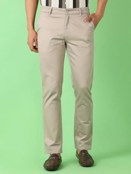 men mid rise solid chinos - 21529903 - Standard Image - 0