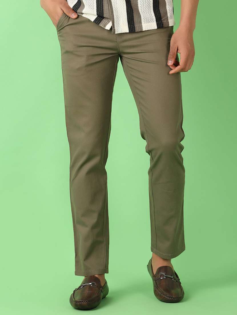 men mid rise solid chinos - 21529904 -  Standard Image - 1