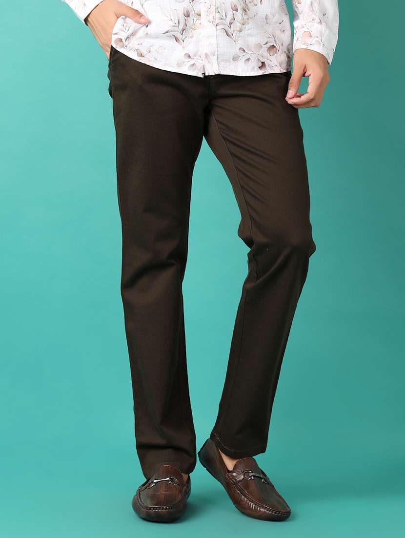 men mid rise solid chinos - 21529906 -  Standard Image - 1
