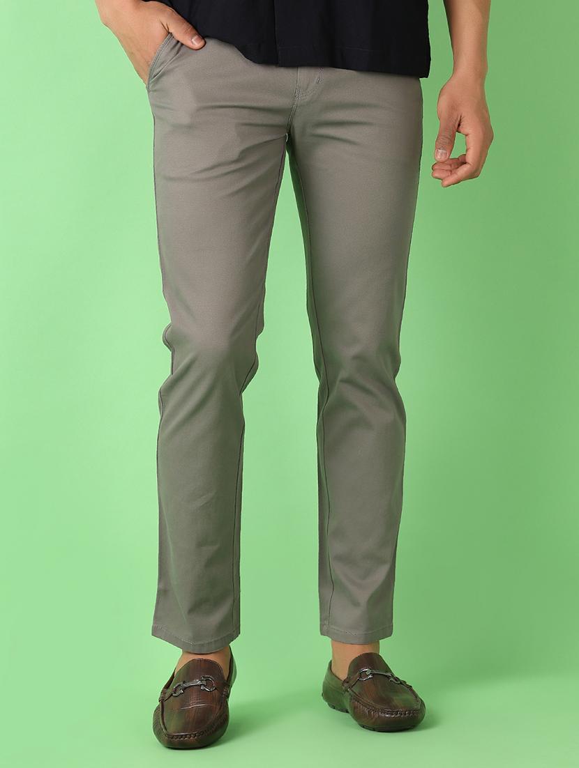 men mid rise solid chinos - 21529907 - Standard Image - 1