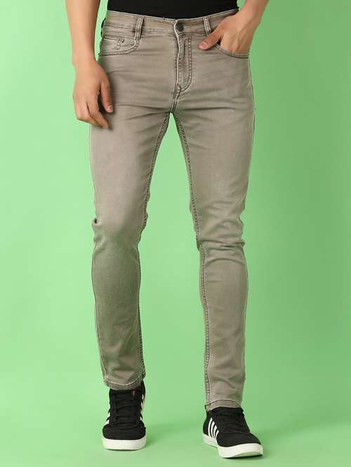 men plain mid rise denim jean - 21529915 -  Standard Image - 0