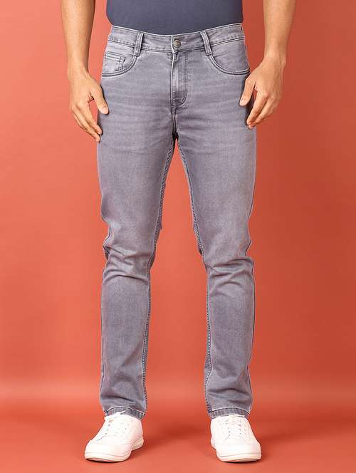 men plain mid rise denim jean - 21529916 -  Standard Image - 0