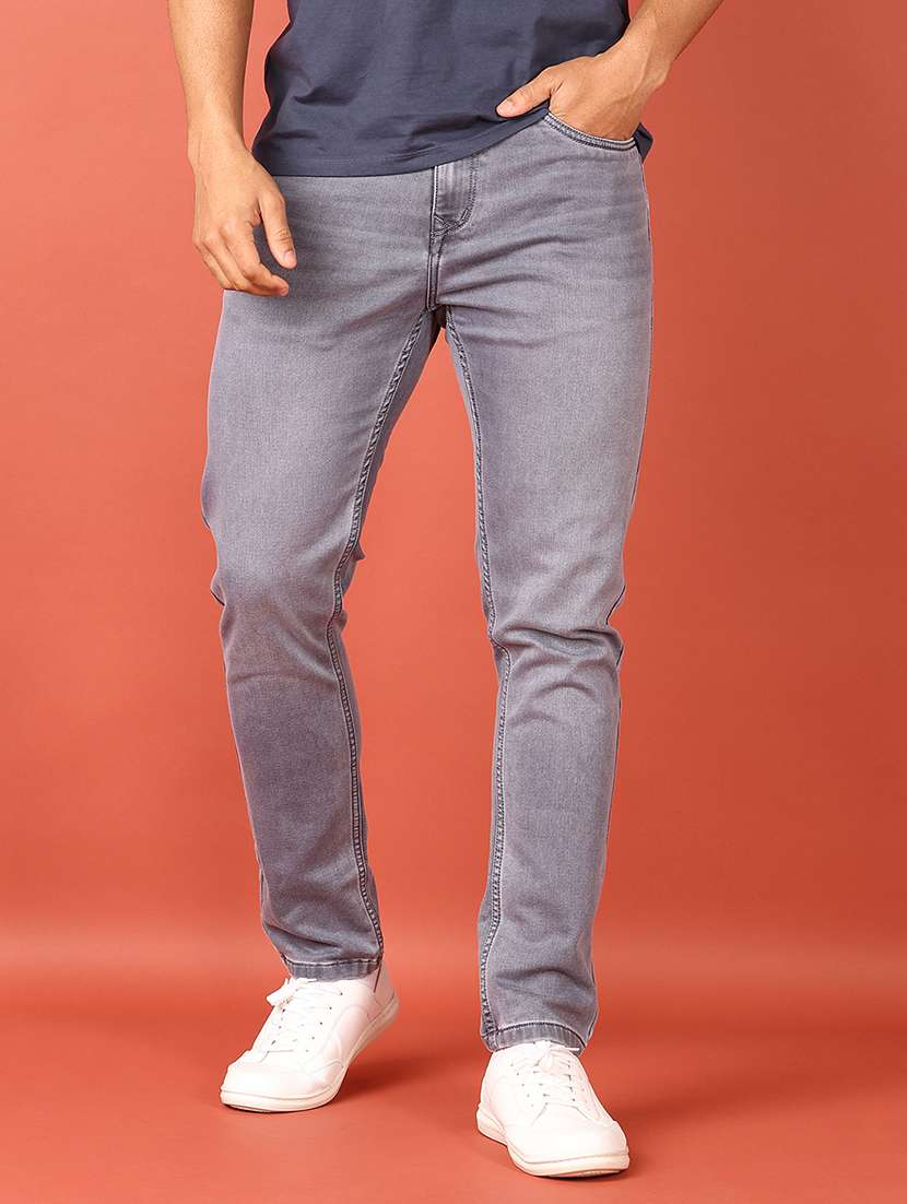 men plain mid rise denim jean - 21529916 - Standard Image - 1