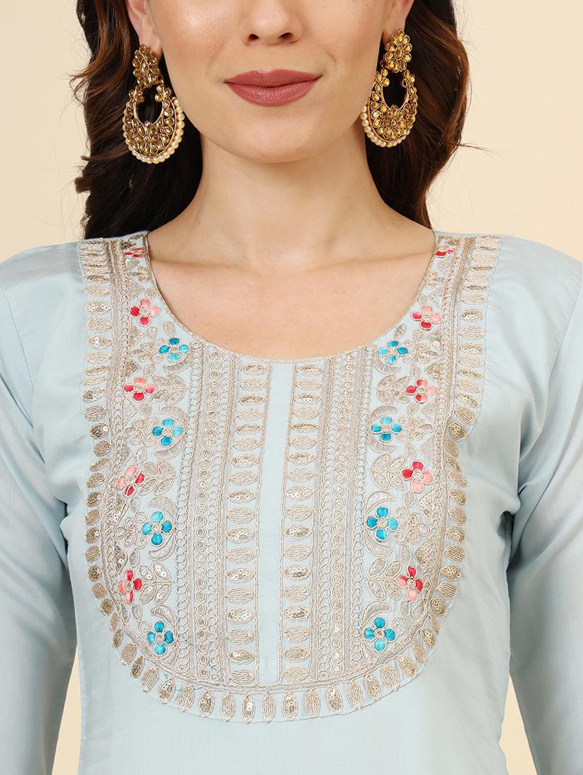 women round neck kurta pant set with dupatta - 21530080 - Standard Image - 4
