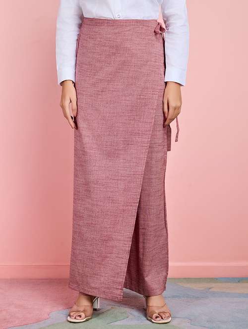 women solid high rise layered wide leg trouser - 21530104 - Standard Image - 0