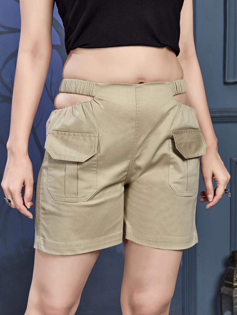 women solid mid rise regular short - 21530115 - Zoom Image - 0