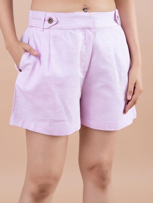 women solid mid rise short - 21530118 -  Standard Image - 0