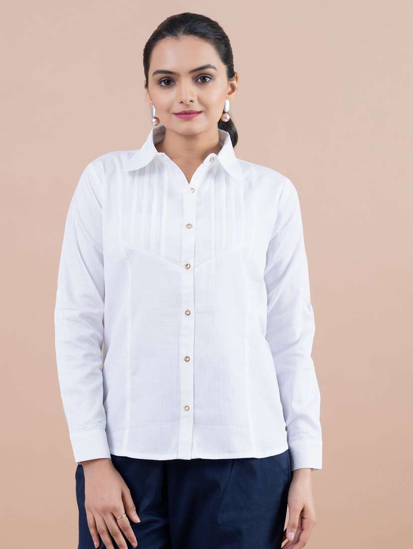 women white cotton regular shirt