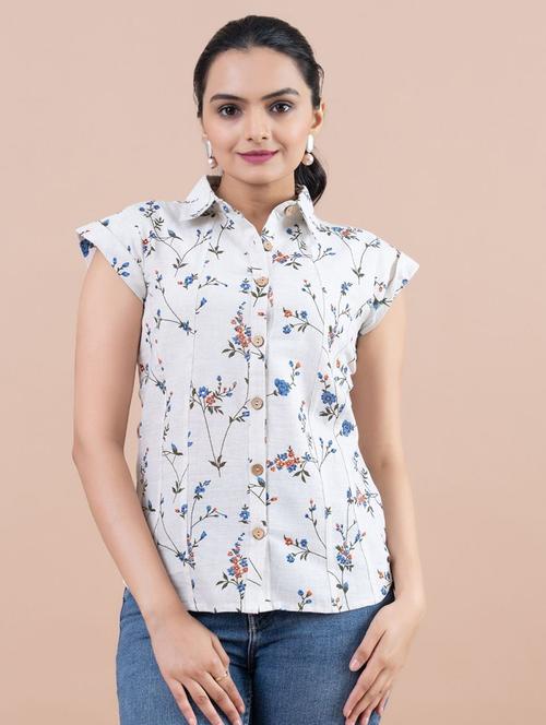 women white cotton regular shirt - 21530134 - Standard Image - 0