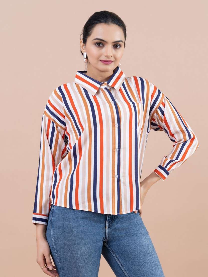 women multi colored viscose regular shirt