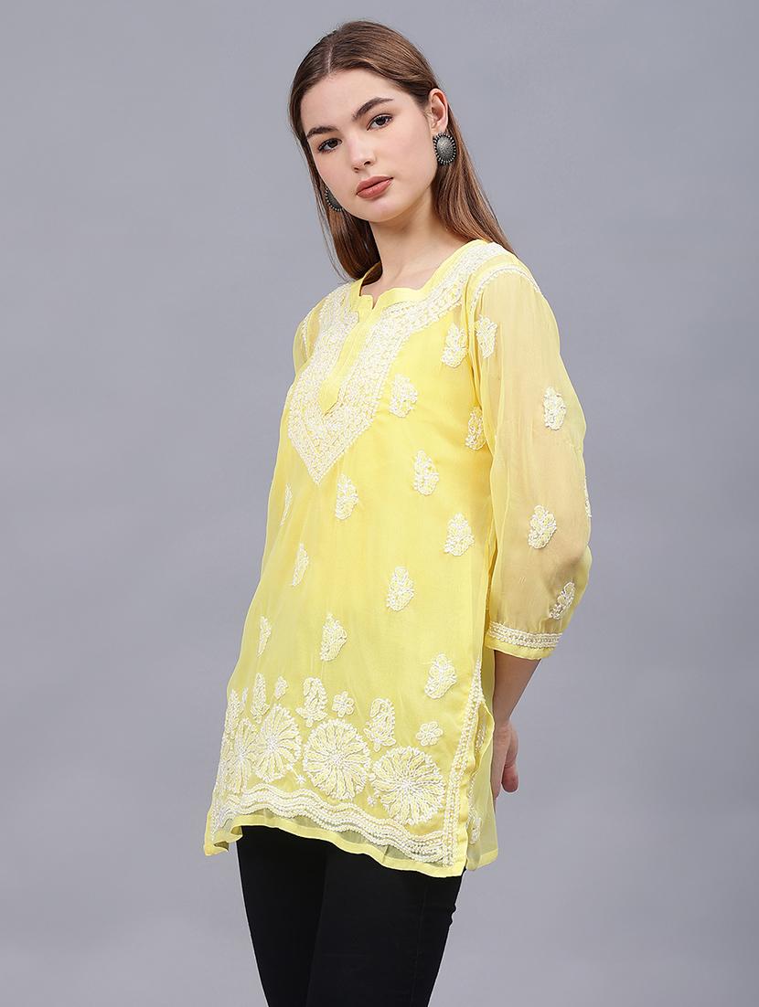 women chikankari straight kurti - 21530187 - Zoom Image - 0