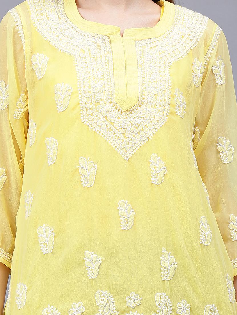 women chikankari straight kurti - 21530187 - Standard Image - 6
