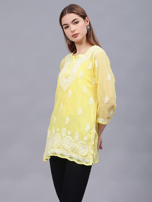women chikankari straight kurti - 21530193 - Standard Image - 0