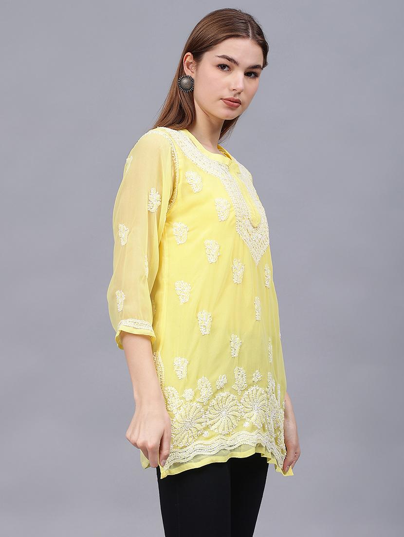 women chikankari straight kurti - 21530193 - Standard Image - 1