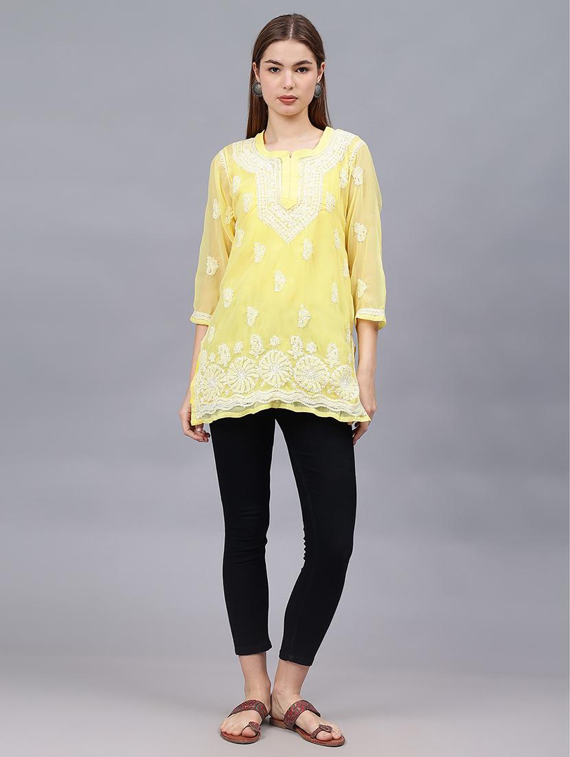 women chikankari straight kurti - 21530193 - Standard Image - 4