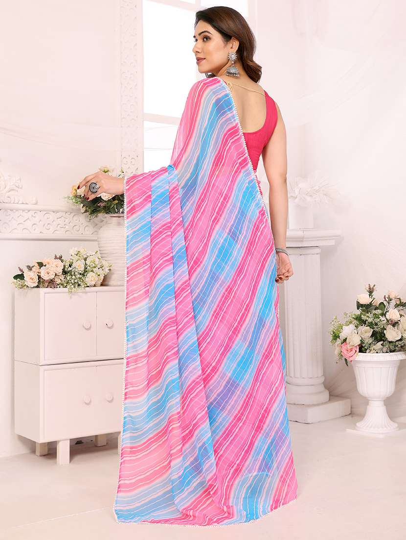 women leheriya printed saree with blouse - 21530224 -  Standard Image - 1