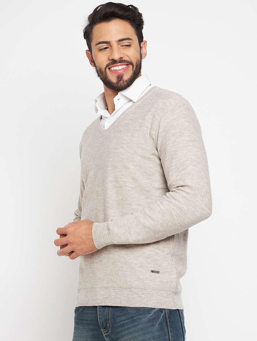 men solid v neck pullover - 21530259 -  Standard Image - 1