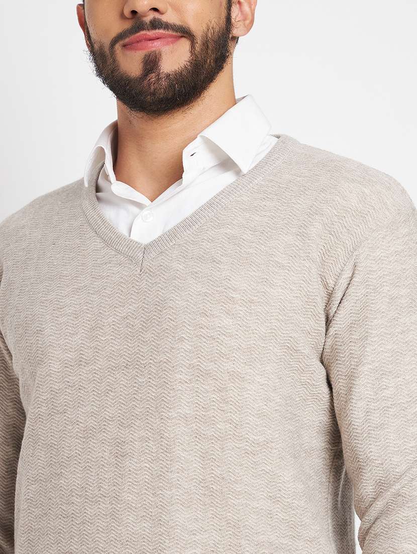 men solid v neck pullover - 21530259 -  Standard Image - 4