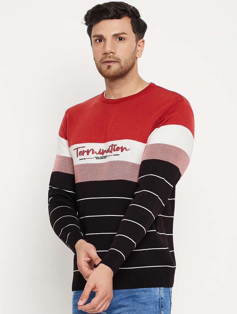 men striped long sleeve pullover sweater - 21530277 -  Standard Image - 1