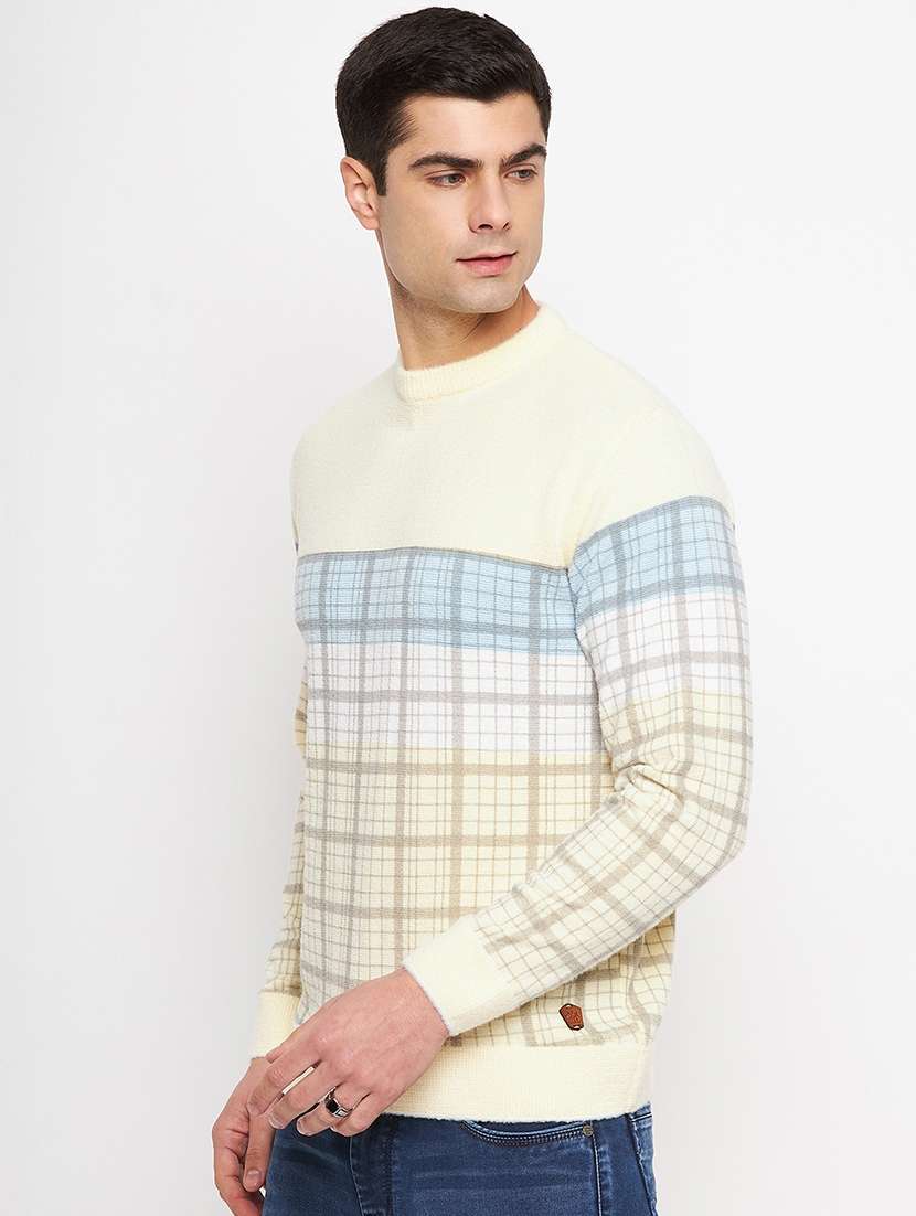 men checkered long sleeve pullover sweater - 21530280 -  Standard Image - 1