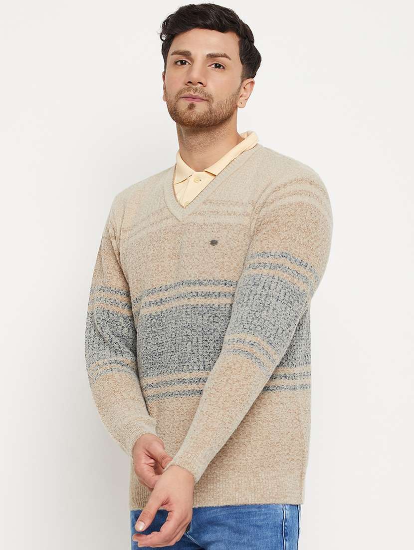 men long sleeves self design pullover - 21530293 -  Standard Image - 1