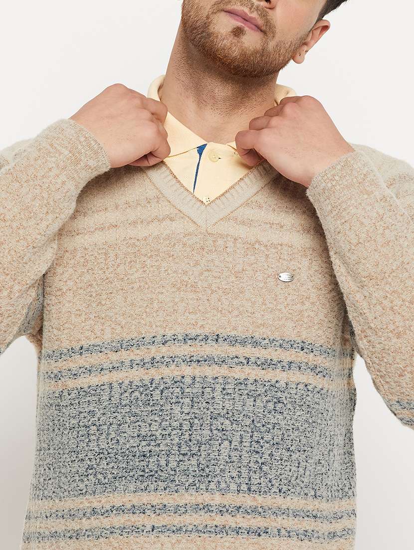 men long sleeves self design pullover - 21530293 -  Standard Image - 4