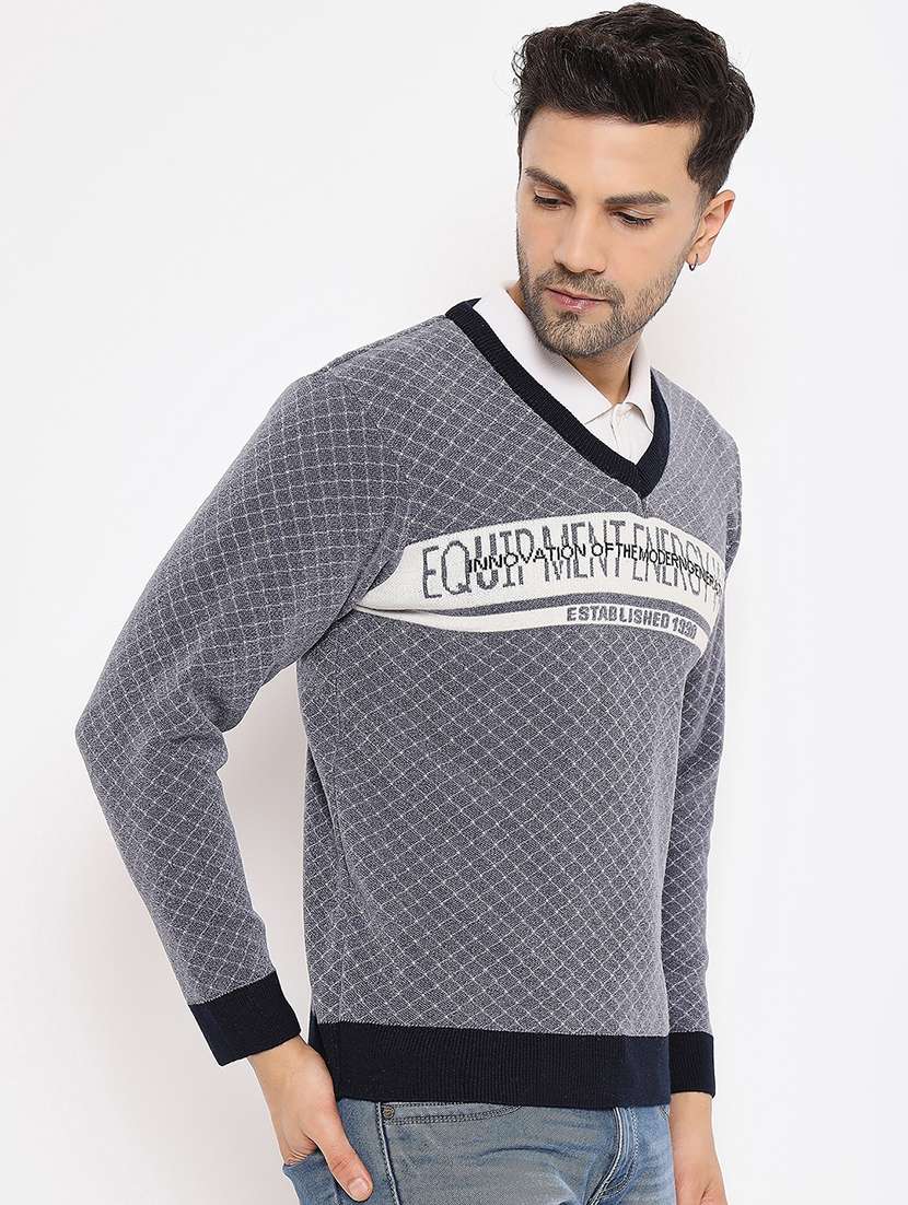 men long sleeve self-designed pullover - 21530309 -  Standard Image - 1