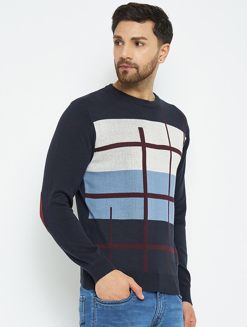 men self design long sleeve pullover sweater - 21530338 - Standard Image - 1